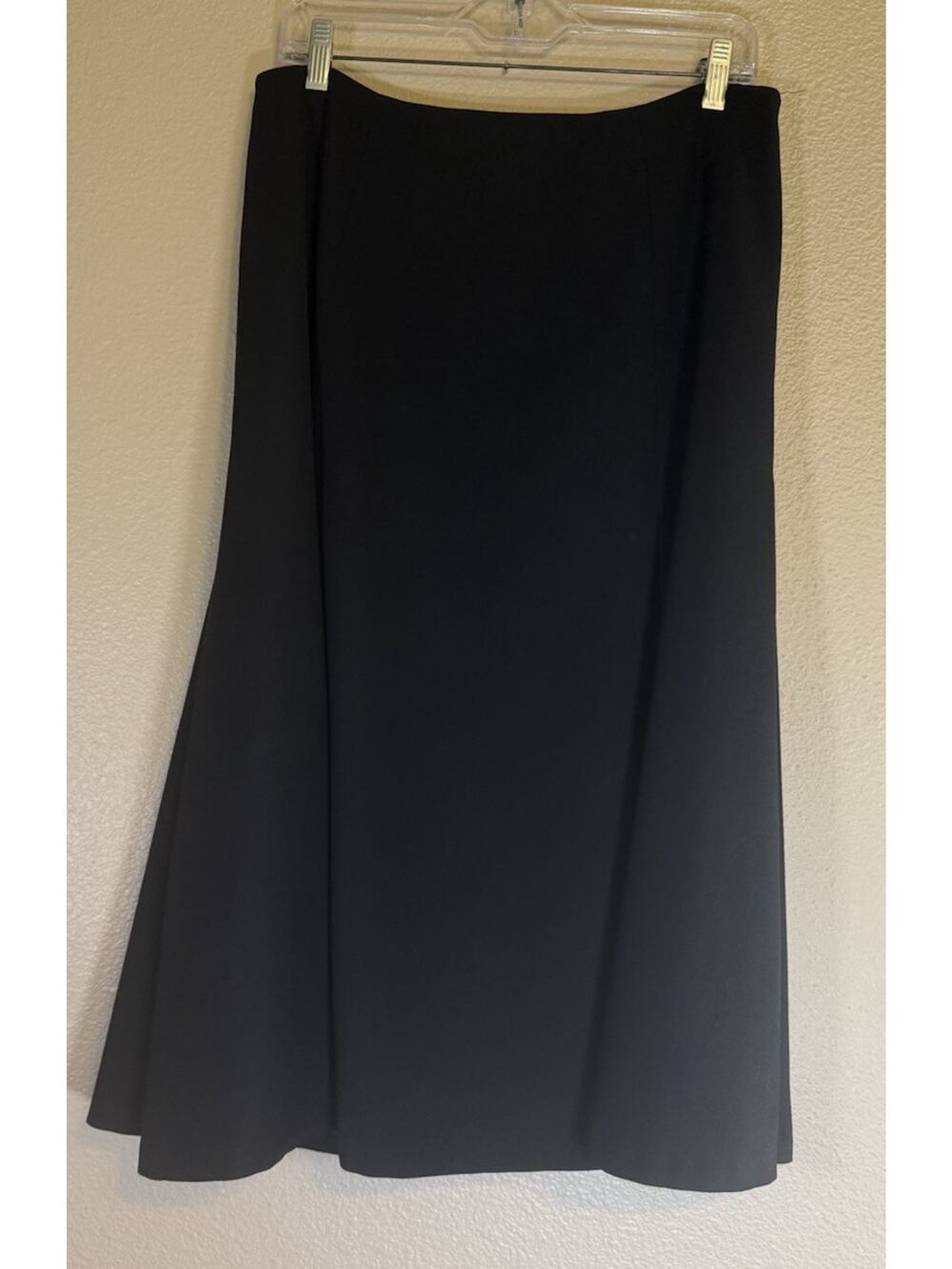 TALBOTS Women's 12 Wool A-Line Flare Skirt Midi Lined Black